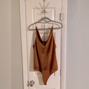 NWT Abercrombie & Fitch Cowl Neck Rust Orange Bodysuit